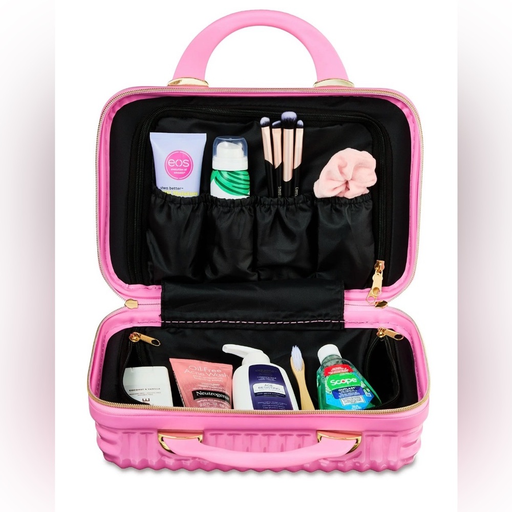 Viral TikTok Pink Hard Shell Cosmetic Travel Case, NWT - Picture 2 of 4